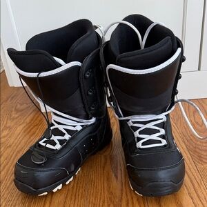 Black and White Snowboard Boots